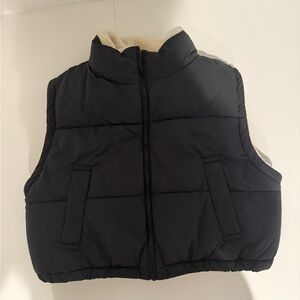 Altar’d State Cropped Black Puffer Vest